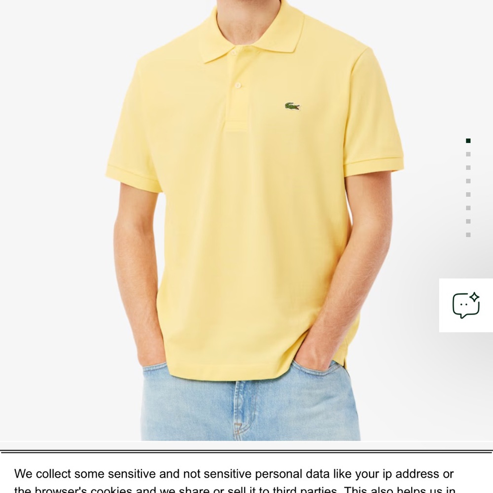 Lacoste Men's Light Yellow Polo with Signature Crocodile